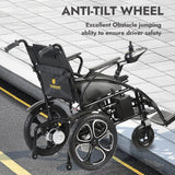 Fauteuil roulant électrique avec batterie au lithium, fauteuil roulant électrique à commande automatique et manuelle 