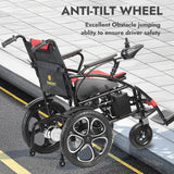 Fauteuil roulant électrique pliable léger avec batterie au lithium - Rouge 