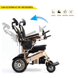 Fold And Travel Manual Recline Fold Electric Wheelchair Travel Ready Portable Power Chair Travel Companion for Seniors and Adults