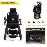 Fold And Travel Manual Recline Fold Electric Wheelchair Travel Ready Portable Power Chair Travel Companion for Seniors and Adults