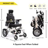 Fold And Travel Manual Recline Fold Electric Wheelchair Travel Ready Portable Power Chair Travel Companion for Seniors and Adults