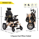 Fold And Travel Manual Recline Foldable Electric Wheelchair Travel Ready Portable Power Chair Travel Companion for Seniors and Adults