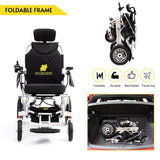 Fold And Travel Manual Recline Fold Electric Wheelchair Travel Ready Portable Power Chair Travel Companion for Seniors and Adults