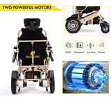 Fold And Travel Manual Recline Fold Electric Wheelchair Travel Ready Portable Power Chair Travel Companion for Seniors and Adults