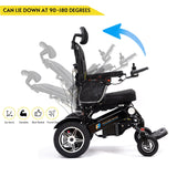 Fold And Travel Manual Recline Fold Electric Wheelchair Travel Ready Portable Power Chair Travel Companion for Seniors and Adults