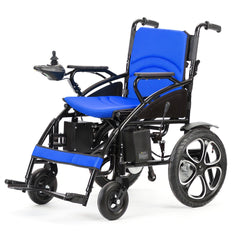 Lightweight Foldable Electric Wheelchair with Lithium Battery Power Chair - Blue