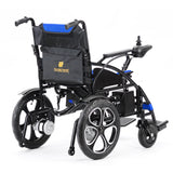 Lightweight Foldable Electric Wheelchair with Lithium Battery Power Chair - Blue