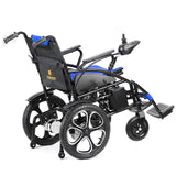 Lightweight Foldable Electric Wheelchair with Lithium Battery Power Chair - Blue