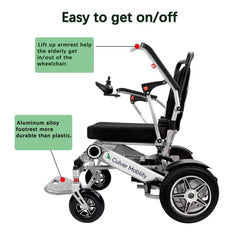 Folding Heavy Duty Electric Wheelchair - 400 lbs - 500W - 14Miles