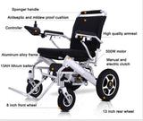 Electric Wheelchair with Remote Control Transport Folding Air Travel Power Wheelchair 19" Wide Seat